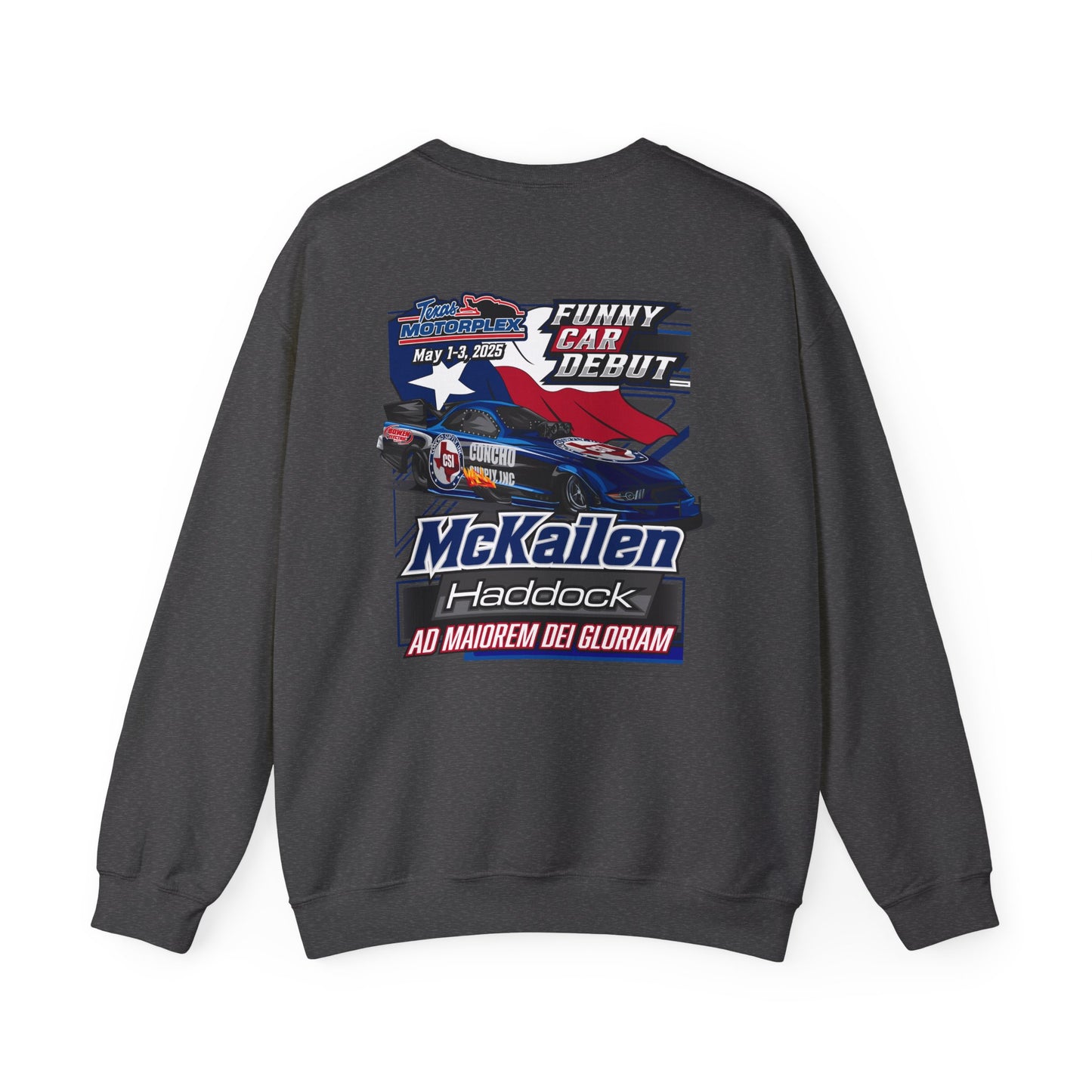LIMITED TIME ONLY - McKailen Haddock Funny Car Debut Crew Neck Sweatshirt