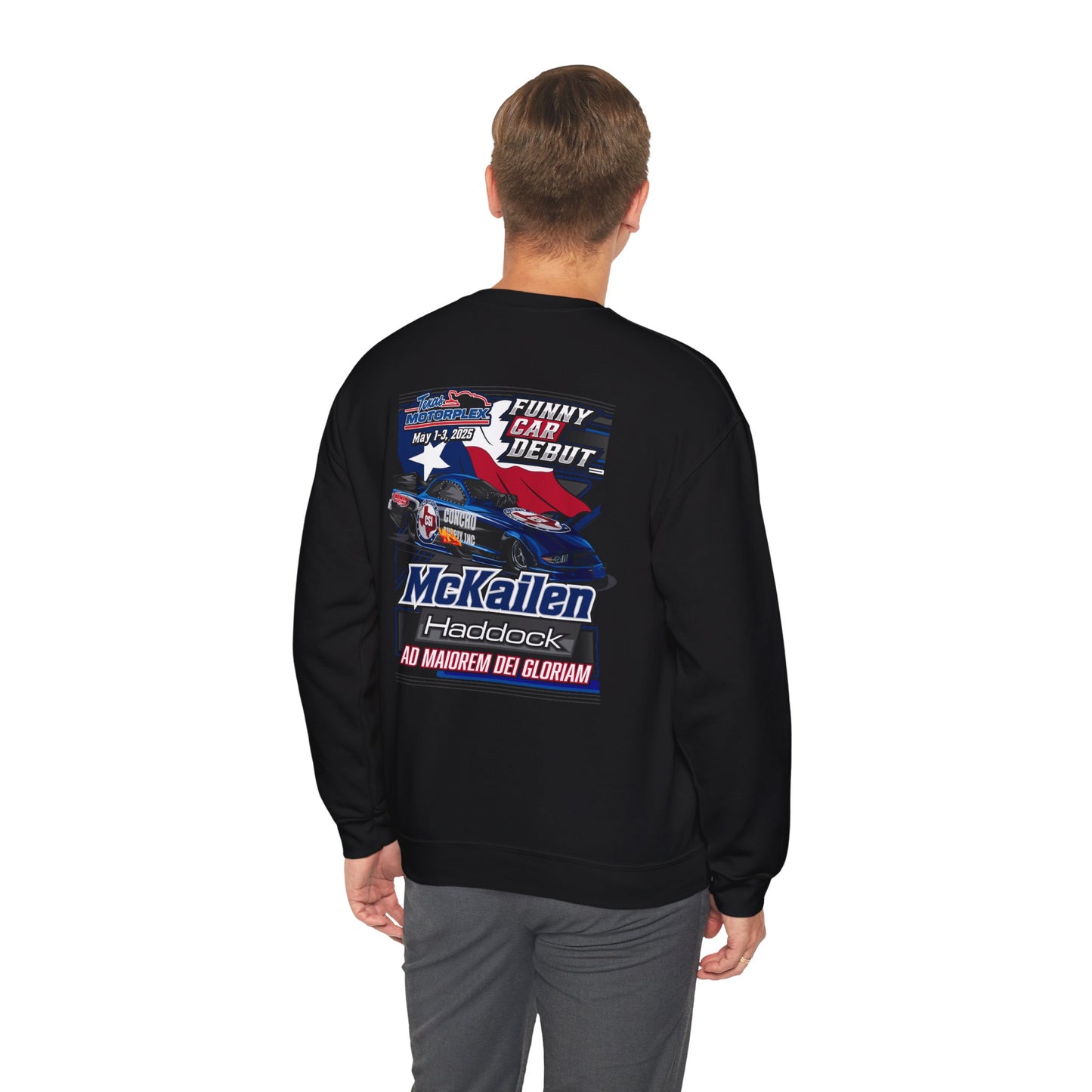 LIMITED TIME ONLY - McKailen Haddock Funny Car Debut Crew Neck Sweatshirt