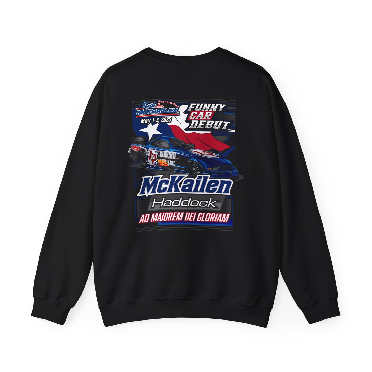 LIMITED TIME ONLY - McKailen Haddock Funny Car Debut Crew Neck Sweatshirt