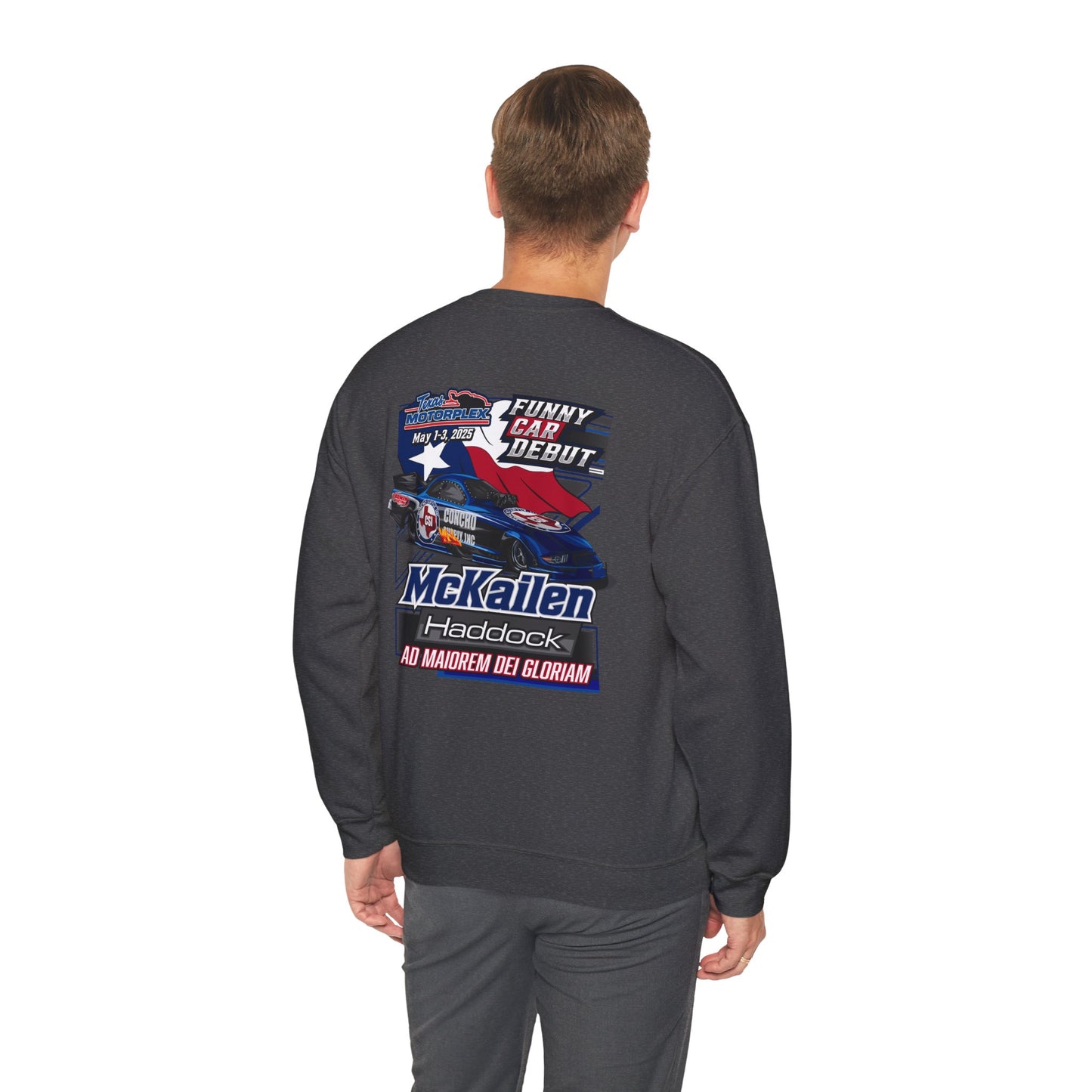 LIMITED TIME ONLY - McKailen Haddock Funny Car Debut Crew Neck Sweatshirt